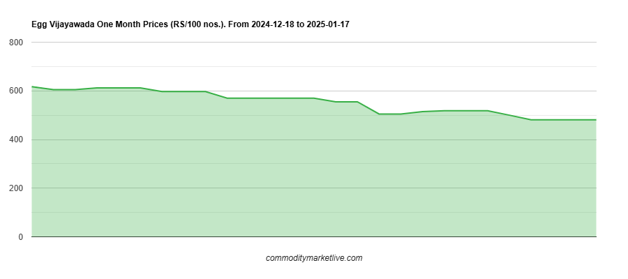 Vijayawada Egg Price - One Month Chart