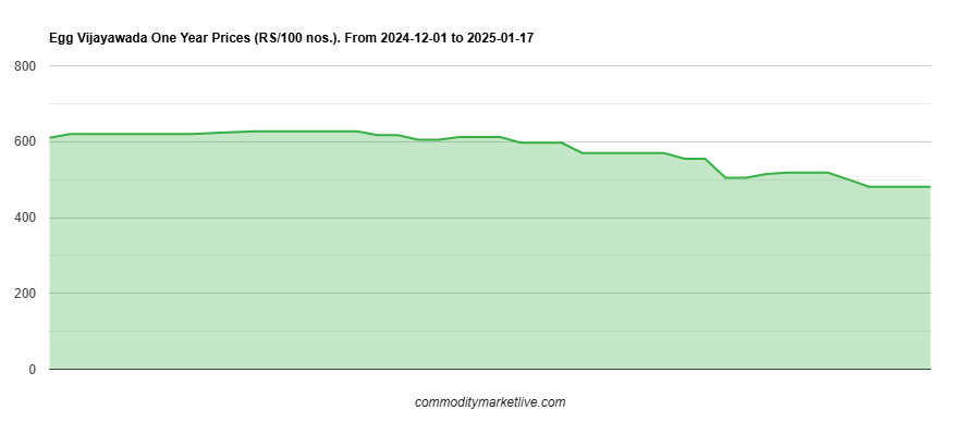 Vijayawada Egg Price - One Year Chart