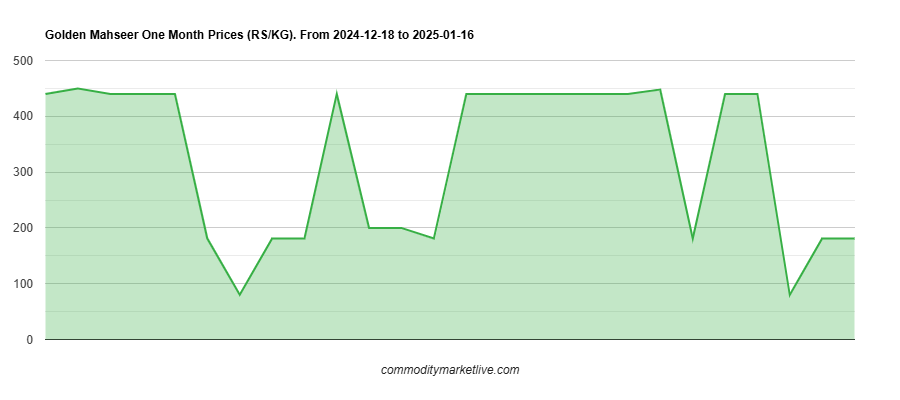 Golden Mahseer Price - One Month Chart Golden Mahseer Price - One Month Chart